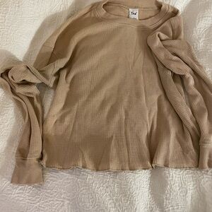 TNA Beige Waffle Knit Sweater